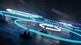 Thumbnail image for Neon Rain (Cerulean) wallpaper