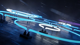 Thumbnail image for Neon Rain (Blue) wallpaper
