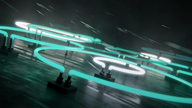 Thumbnail image for Neon Rain (Blue-green) wallpaper