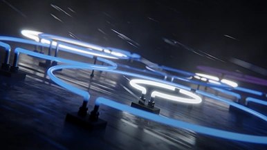 Thumbnail image for Neon Rain (Dark Blue) wallpaper