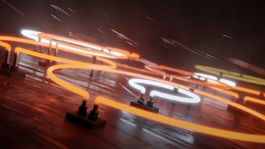 Thumbnail image for Neon Rain (Orange) wallpaper